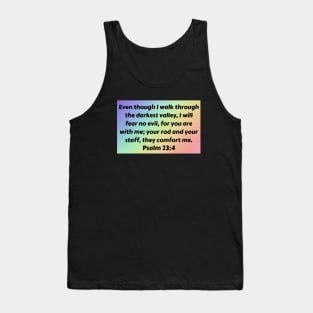 Bible Verse Psalm 23:4 Tank Top